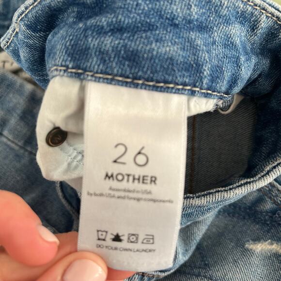 MOTHER Denim High Waisted Looker Crop Jeans in Skipping Stones Size 26 - Picture 15 of 15